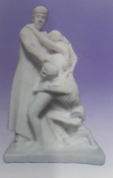 Escultura Luta pela Vida Imagem em Gesso Cru para Pintar