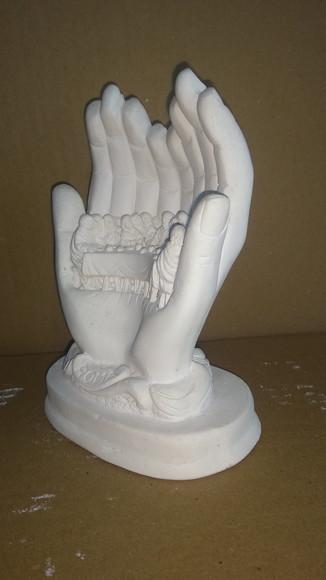 Escultura Mão Santa Ceia em Gesso Cru p/ Pintar Como Desejar