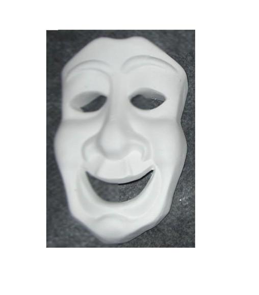 Escultura Mascara Comedia ou Ri Depois em Gesso Cru