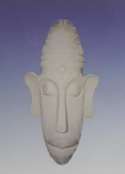 Escultura Mascara de Ogum Imagem em Gesso Cru