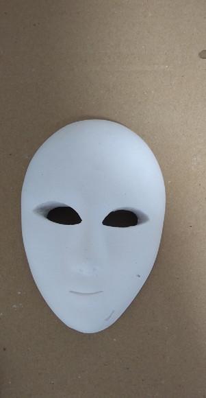 Escultura Mascara Lisa em Gesso Cru para Pintar