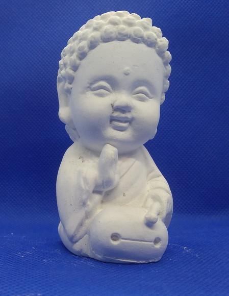 Escultura Mini Buda Imagem do Monge em Gesso Cru