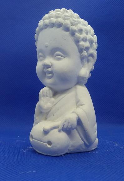 Escultura Mini Buda Imagem do Monge em Gesso Cru