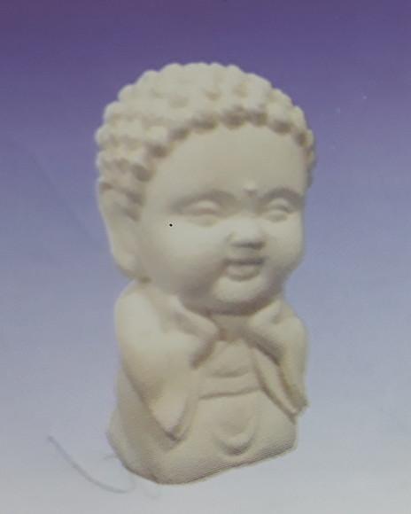 Escultura Mini Monge Dourado Imagem para Pintar em Gesso