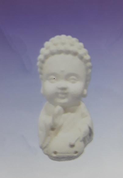 Escultura Mini Buda Imagem do Monge em Gesso Cru