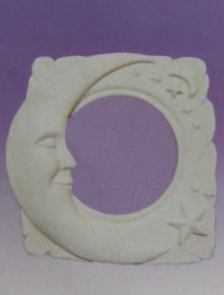 Escultura Moldura Lua de Parede em Gesso para Pintar