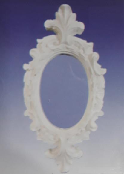 Escultura Moldura Oval Arabesco de parede gesso para pintar