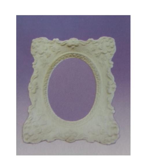 Escultura Moldura Oval de Parede em Gesso Cru para Pintar
