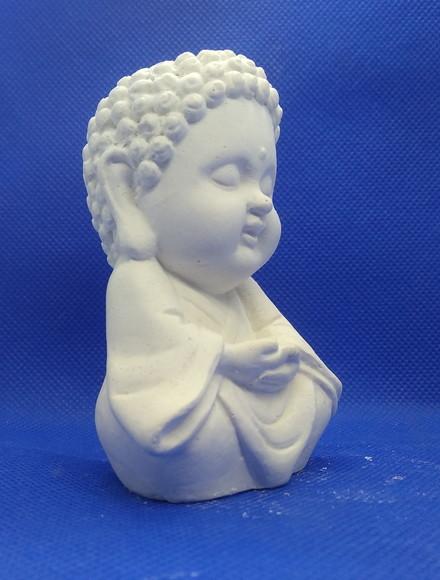 Escultura Monge Dourado Mini Imagem para Pintar em Gesso