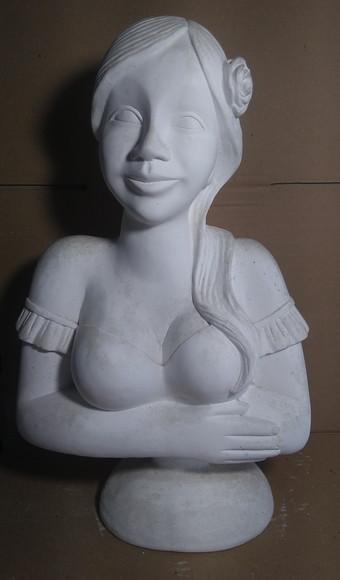 Escultura Namoradeira Luiza em Gesso Cru para Pintar
