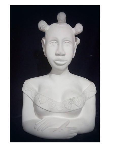 Escultura Namoradeira Negra 2 em Gesso Cru para Pintar