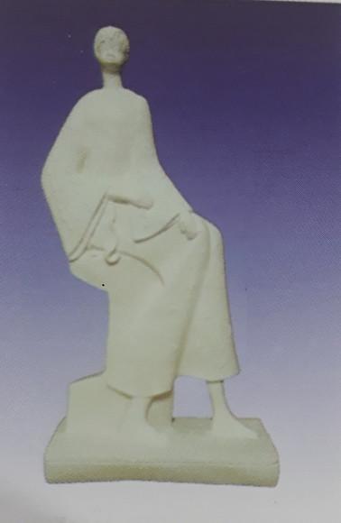 Escultura Negra Sentada Imagem em Gesso Cru para Pintar