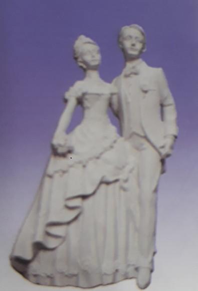 Escultura Noivinhos Inglêses Imagem em Gesso Cru para Pintar