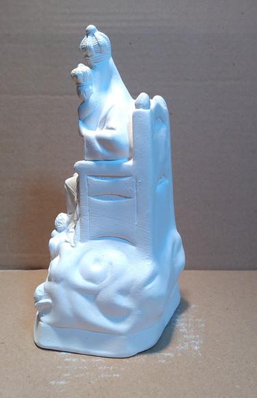 Escultura Nossa Senhora de Monte Serrat Imagem em Gesso Cru