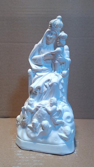 Escultura Nossa Senhora de Monte Serrat Imagem em Gesso Cru