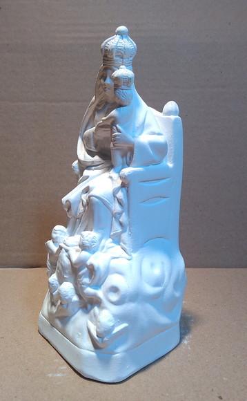 Escultura Nossa Senhora de Monte Serrat Imagem em Gesso Cru