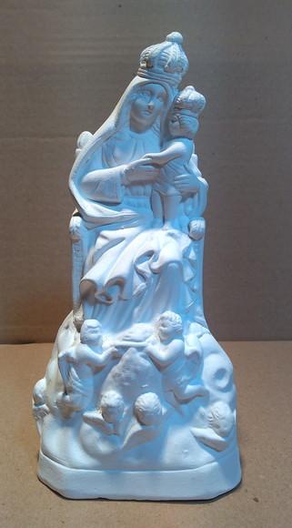 Escultura Nossa Senhora de Monte Serrat Imagem em Gesso Cru