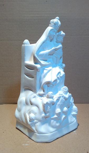Escultura Nossa Senhora de Monte Serrat Imagem em Gesso Cru