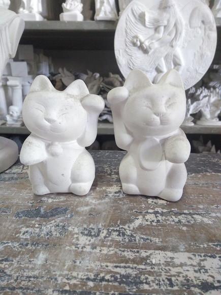 Escultura Par de Gatos Chineses Imagem Gato Chines o Par