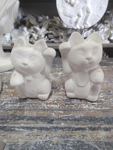 Escultura Par de Gatos Chineses Imagem Gato Chines o Par