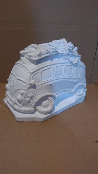 Escultura Perua Kombi Surfista Decoração ou Cofre p/ Moedas