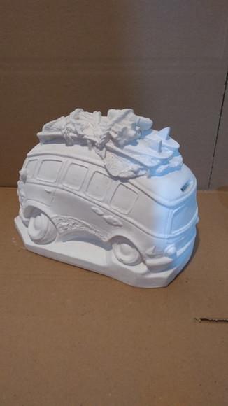 Escultura Perua Kombi Surfista Decoração ou Cofre p/ Moedas