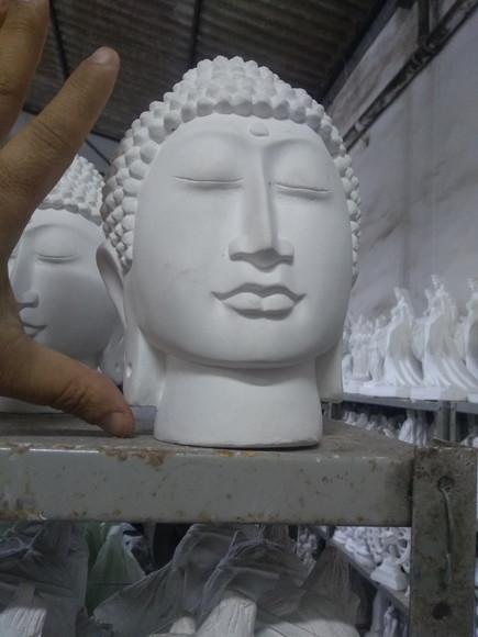 Escultura Placa Busto de Buda Imagem em Gesso para Pintar