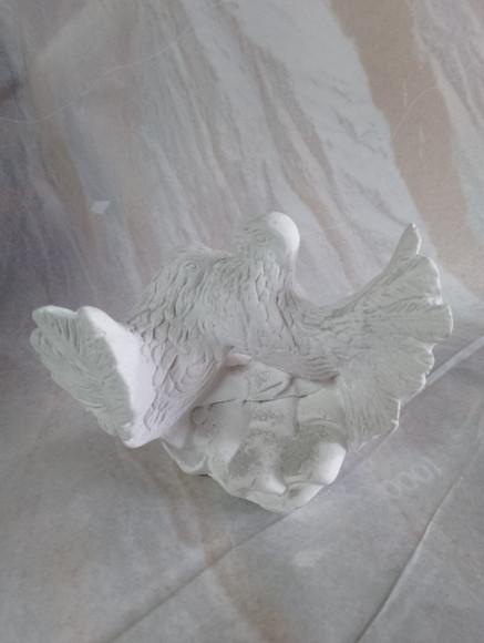 Escultura Pomba e Pombo Leque para Pintar em Gesso