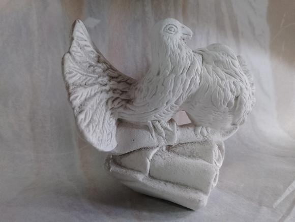 Escultura Pomba e Pombo Leque para Pintar em Gesso