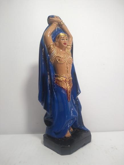 Escultura Pomba Gira da Noite Imagem 100% em Gesso Natural