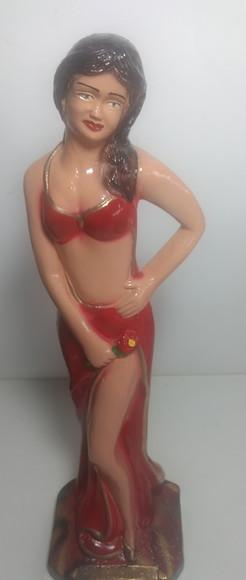 Escultura Pomba Gira Rosinha Imagem 100% Gesso Natural 35cm