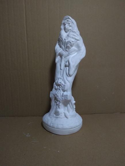 Escultura Pomba Gira Rosa Caveira em Gesso Cru para Pintar