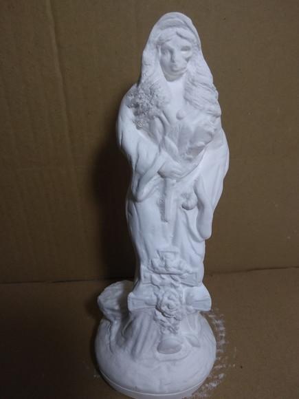 Escultura Pomba Gira Rosa Caveira em Gesso Cru para Pintar