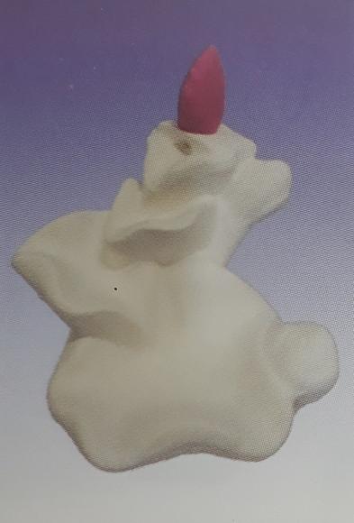 Escultura Porta Incenso Cachoeira Flor Pintar em Gesso Cru