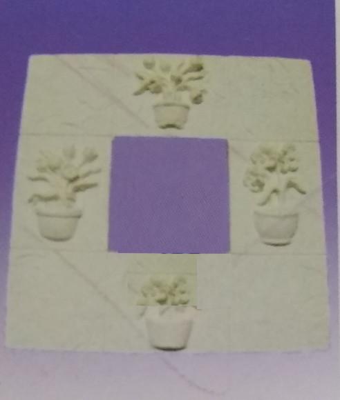 Escultura Porta Retrato de Flores para Pintar em Gesso Cru