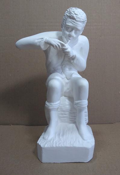 Escultura Preto Velho Imagem sem Nome para Batizar Gesso Cru