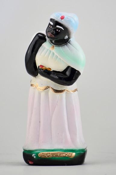 Escultura Preta Velha Vó Luiza Imagem 100% em Gesso Puro