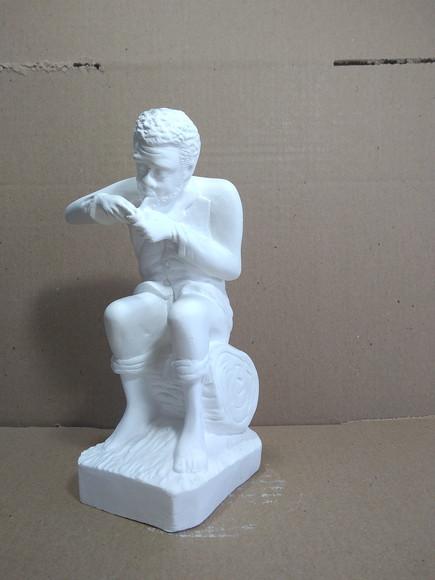 Escultura Preto Velho Imagem sem Nome para Batizar Gesso Cru