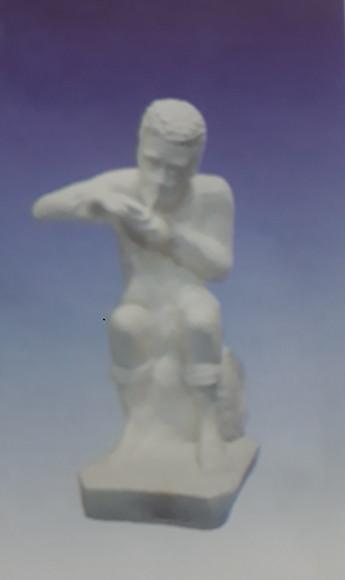 Escultura Preto Velho Imagem sem Nome para Batizar Gesso Cru