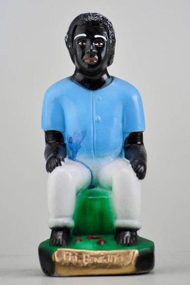 Escultura Preto Velho Pai Benedito 100% em Gesso Natural