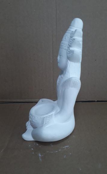 Escultura Rainha Hindu Imagem em Gesso Cru para Pintar