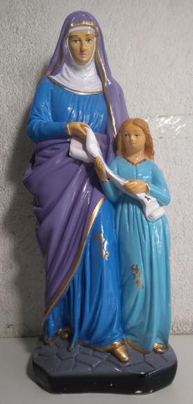Escultura Santa Ana Estatua Católica Imagem em Gesso 40 cm
