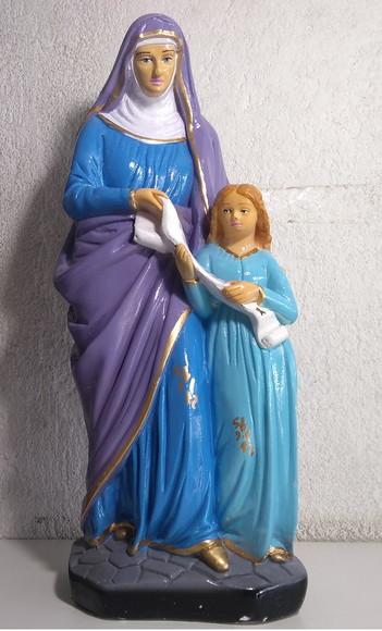 Escultura Santa Ana Estatua Católica Imagem em Gesso 40 cm