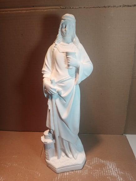 Escultura Santa Barbara Imagem em Gesso Cru para Pintar