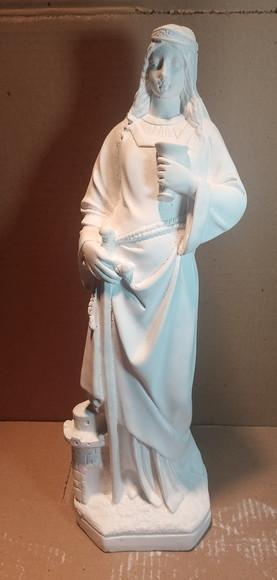Escultura Santa Barbara Imagem em Gesso Cru para Pintar