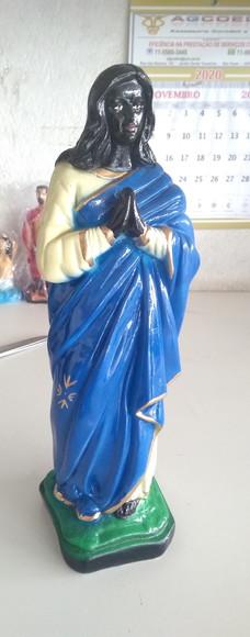 Escultura Santa Sara Negra Imagem 100% em Gesso Natural