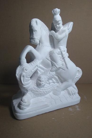 Escultura São Jorge em Gesso Cru para Pintar
