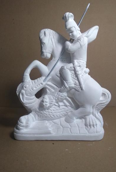 Escultura São Jorge em Gesso Cru para Pintar