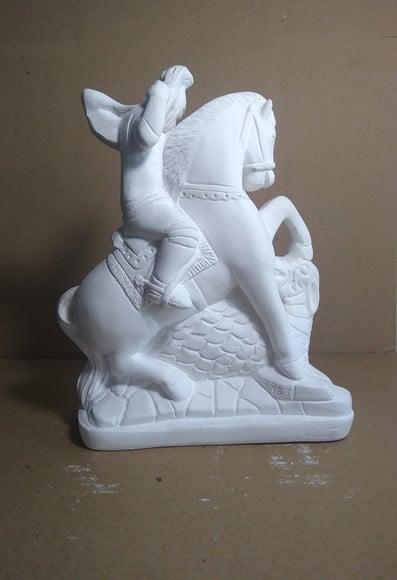 Escultura São Jorge em Gesso Cru para Pintar