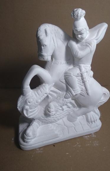 Escultura São Jorge em Gesso Cru para Pintar